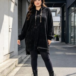 Κοτλέ φόρεμα με φερμουάρ