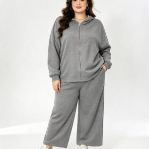 Φόρμα Oversize  φούτερ με ζακέτα